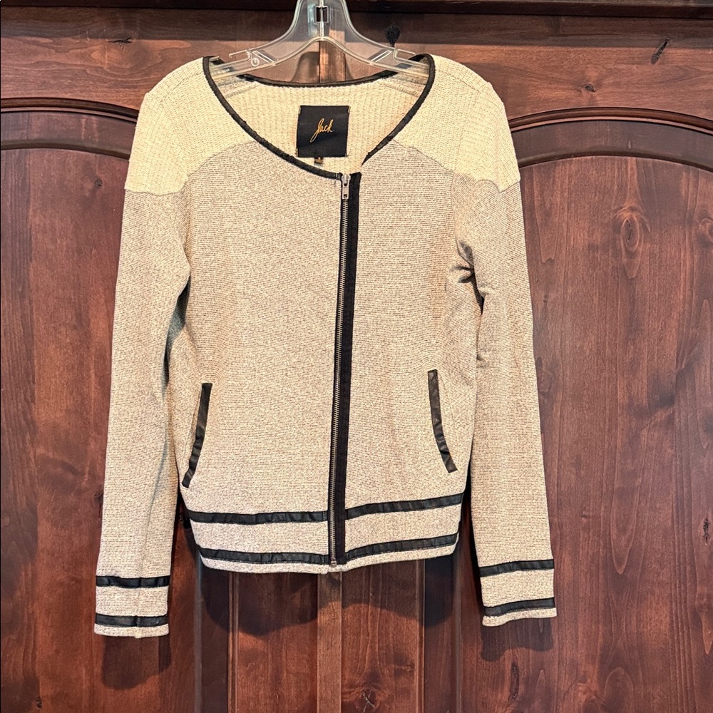 Jack by BB Dakota Beige and Black Knit Blazer